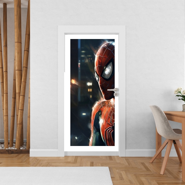 Poster de porte Spidey under rain