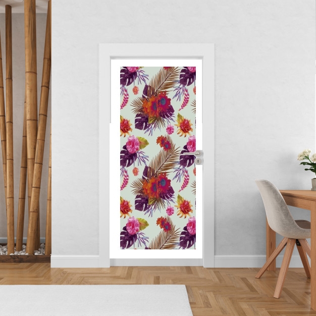 Poster de porte Fleur passion tropicale