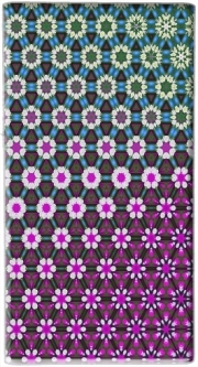 Batterie nomade de secours universelle 5000 mAh Abstract bright floral geometric pattern teal pink white