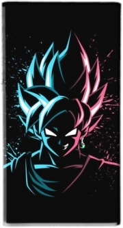 Batterie nomade de secours universelle 5000 mAh Black Goku Face Art Blue and pink hair