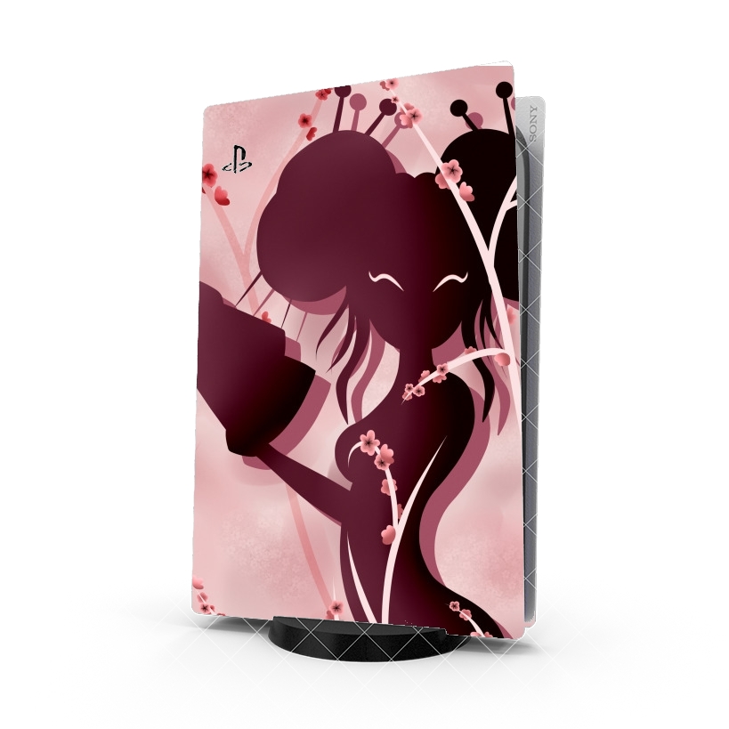 Autocollant Playstation 5 - Skin adhésif PS5 Akiko asian woman