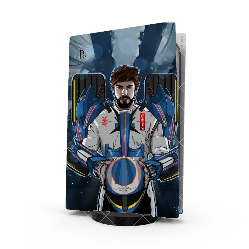 Autocollant Playstation 5 - Skin adhésif PS5 Alonso mechformer  racing driver 