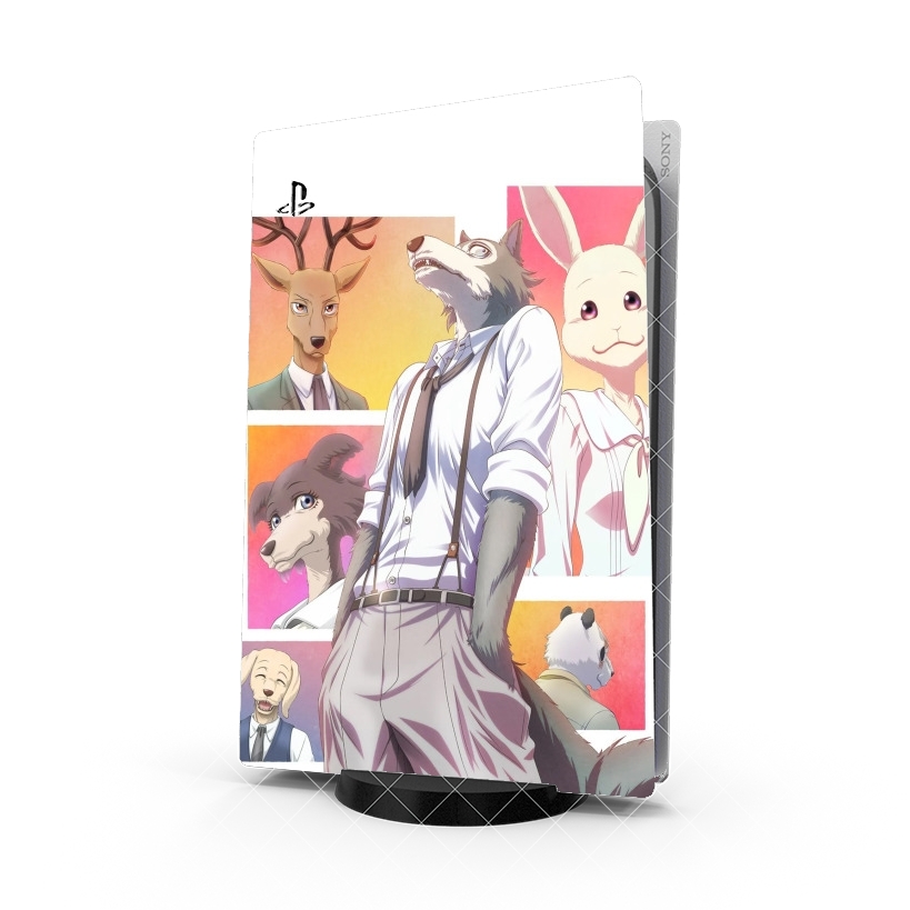 Autocollant Playstation 5 - Skin adhésif PS5 Beastars Animal