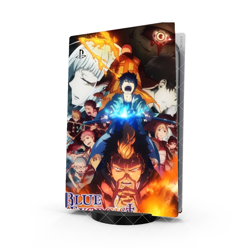 Autocollant Playstation 5 - Skin adhésif PS5 Blue Exorcist