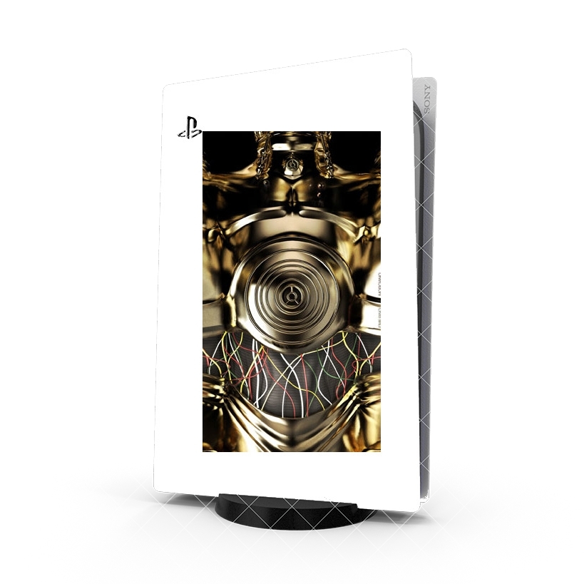 Autocollant Playstation 5 - Skin adhésif PS5 C-3PO protocol droid