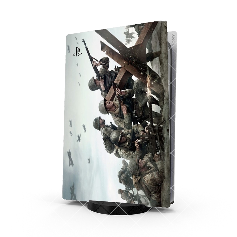 Autocollant Playstation 5 - Skin adhésif PS5 Debarquement Normandie World War II