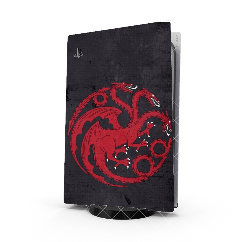 Autocollant Playstation 5 - Skin adhésif PS5 Flag Dragon House Red