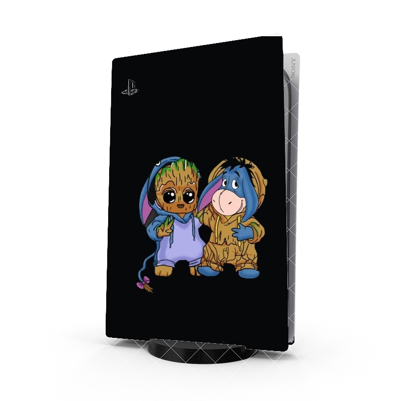 Autocollant Playstation 5 - Skin adhésif PS5 Groot x eeyore