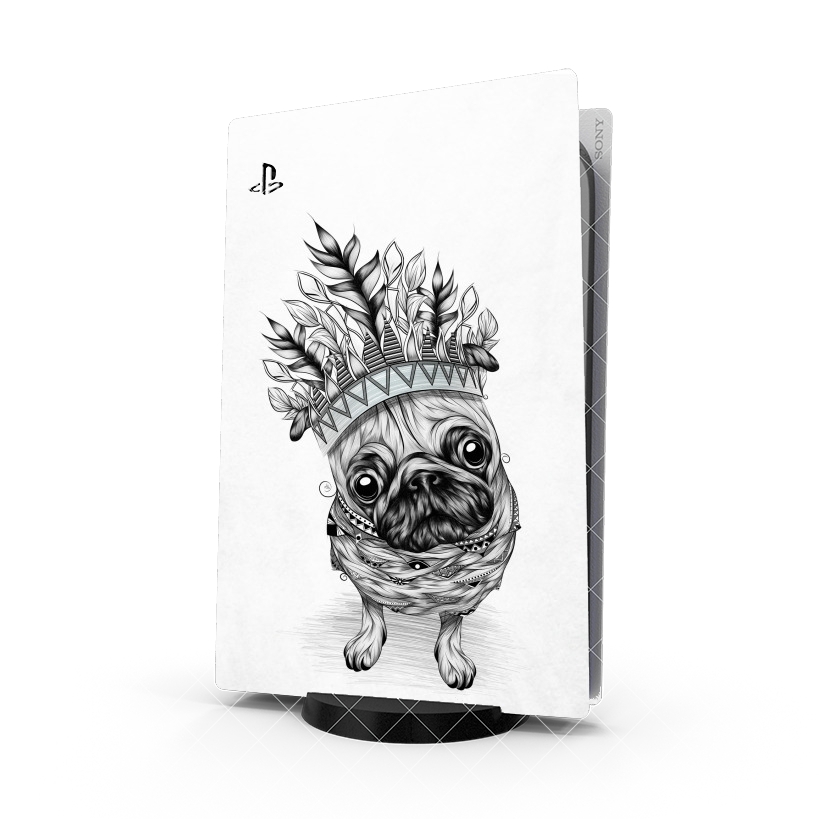 Autocollant Playstation 5 - Skin adhésif PS5 Indian Pug