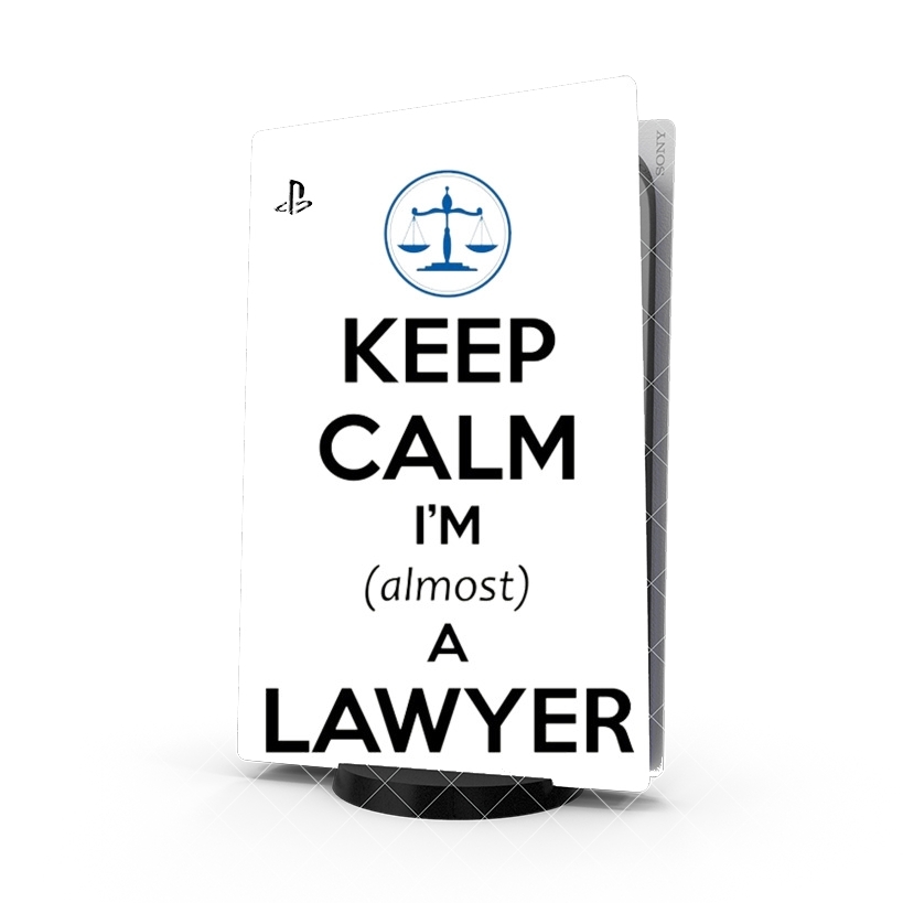 Autocollant Playstation 5 - Skin adhésif PS5 Keep calm i am almost a lawyer cadeau étudiant en droit