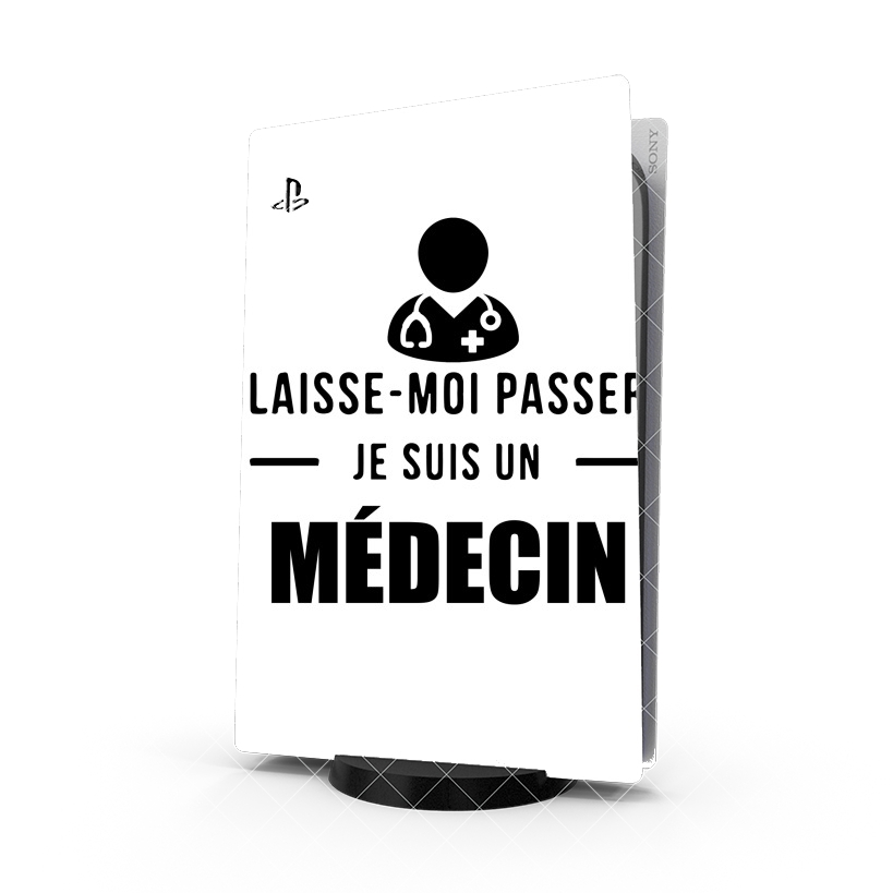 Autocollant Playstation 5 - Skin adhésif PS5 Laisse moi passer je suis medecin