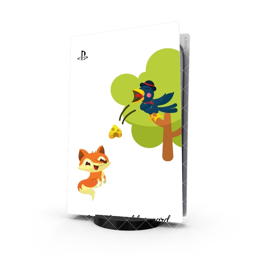 Autocollant Playstation 5 - Skin adhésif PS5 Le corbeau et le renard