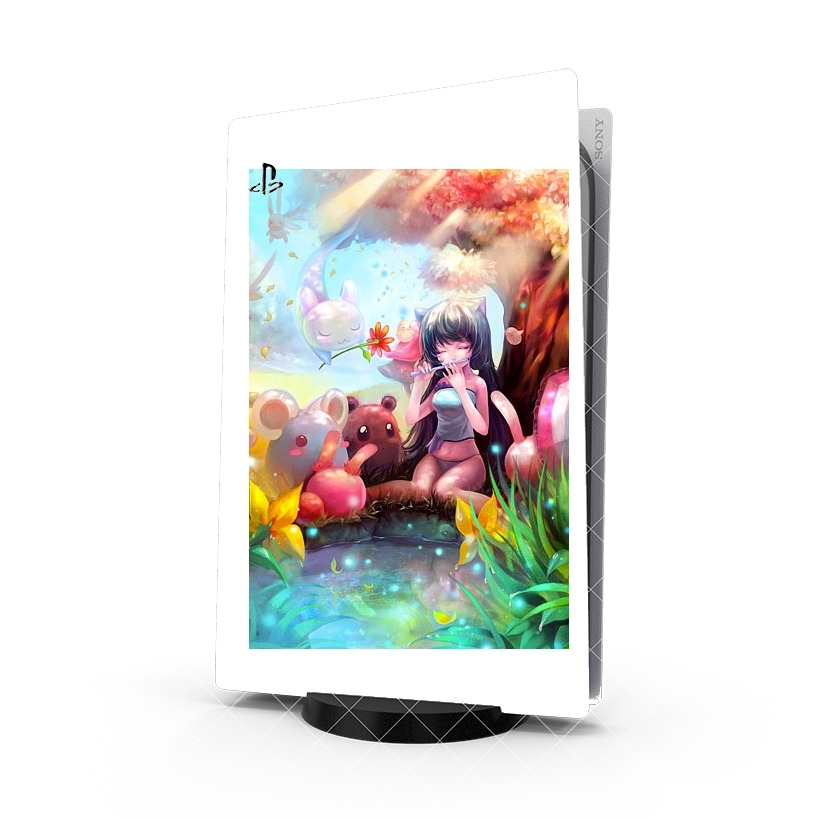 Autocollant Playstation 5 - Skin adhésif PS5 Charmeuse Manga