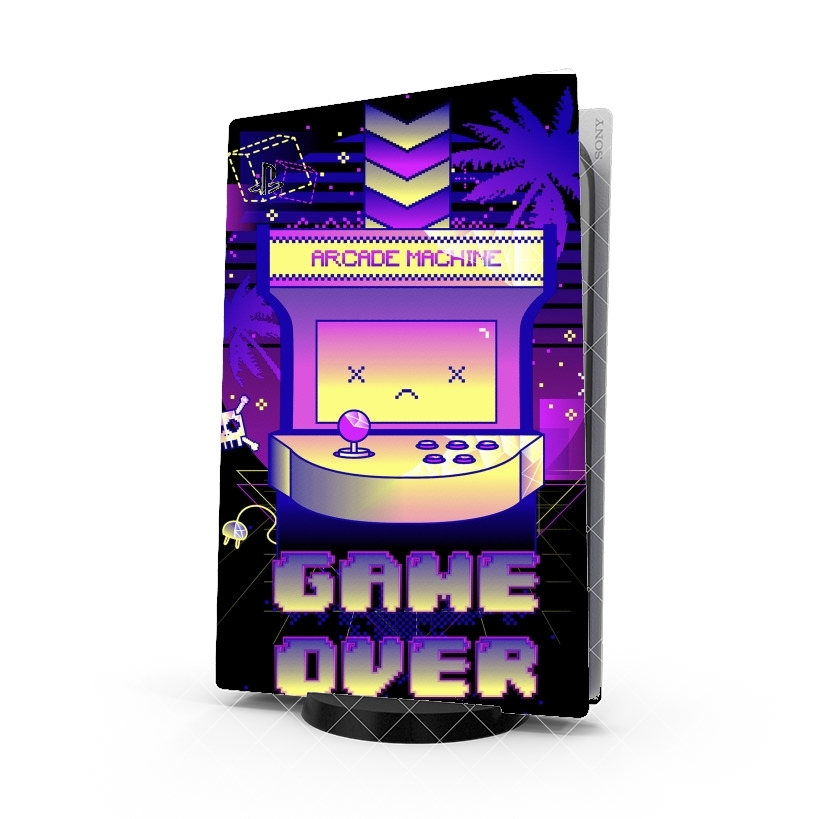 Autocollant Playstation 5 - Skin adhésif PS5 Retro Game Over