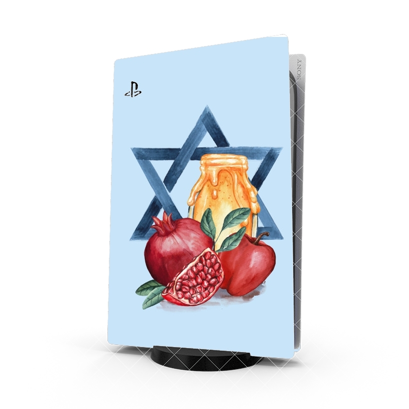 Autocollant Playstation 5 - Skin adhésif PS5 Shana tova Honey Fruits Card