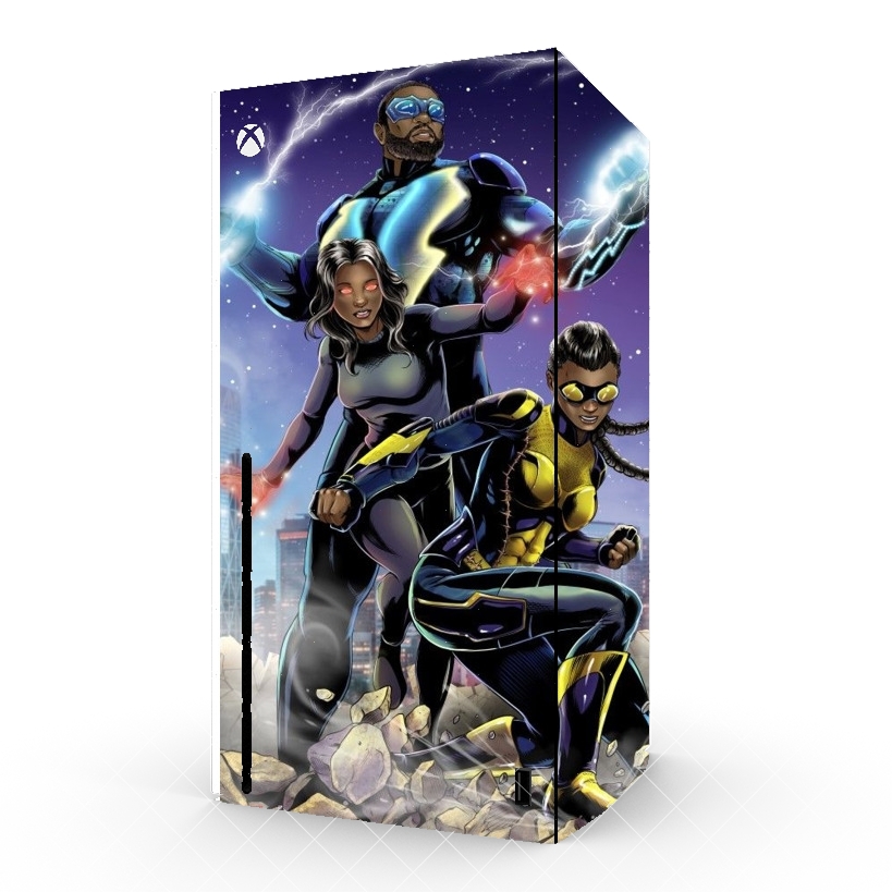 Autocollant Xbox Series X / S - Skin adhésif Xbox black lightning