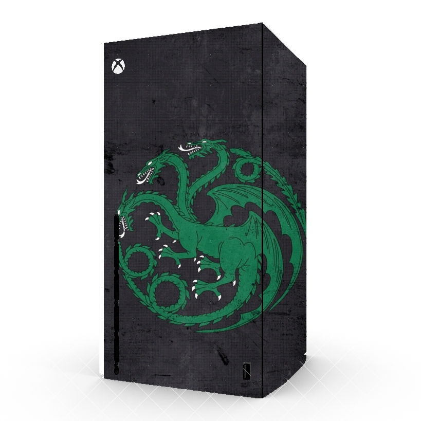 Autocollant Xbox Series X / S - Skin adhésif Xbox Flag Dragon House Green