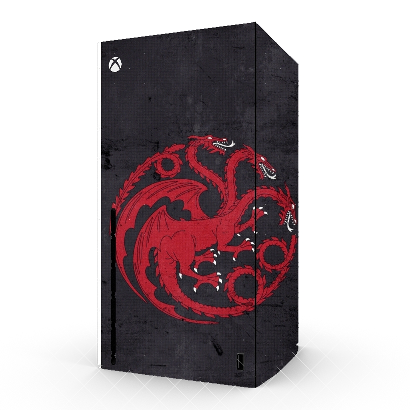 Autocollant Xbox Series X / S - Skin adhésif Xbox Flag Dragon House Red