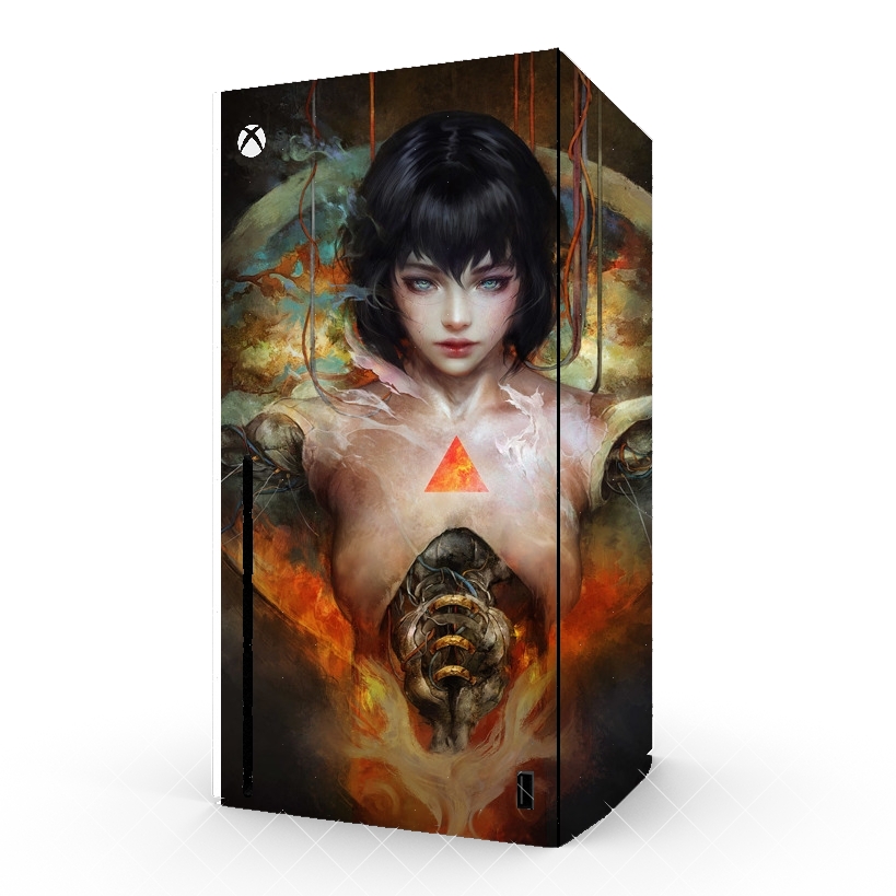 Autocollant Xbox Series X / S - Skin adhésif Xbox Ghost in the shell Fan Art