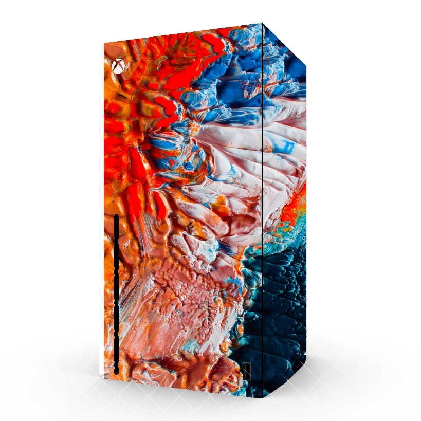 Autocollant Xbox Series X / S - Skin adhésif Xbox Orange Painting