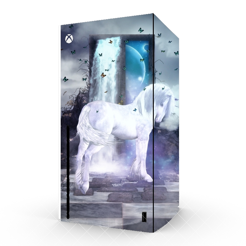 Autocollant Xbox Series X / S - Skin adhésif Xbox Licorne argent