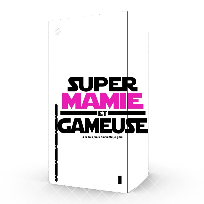 Autocollant Xbox Series X / S - Skin adhésif Xbox Super mamie et gameuse - Cadeau grand mère