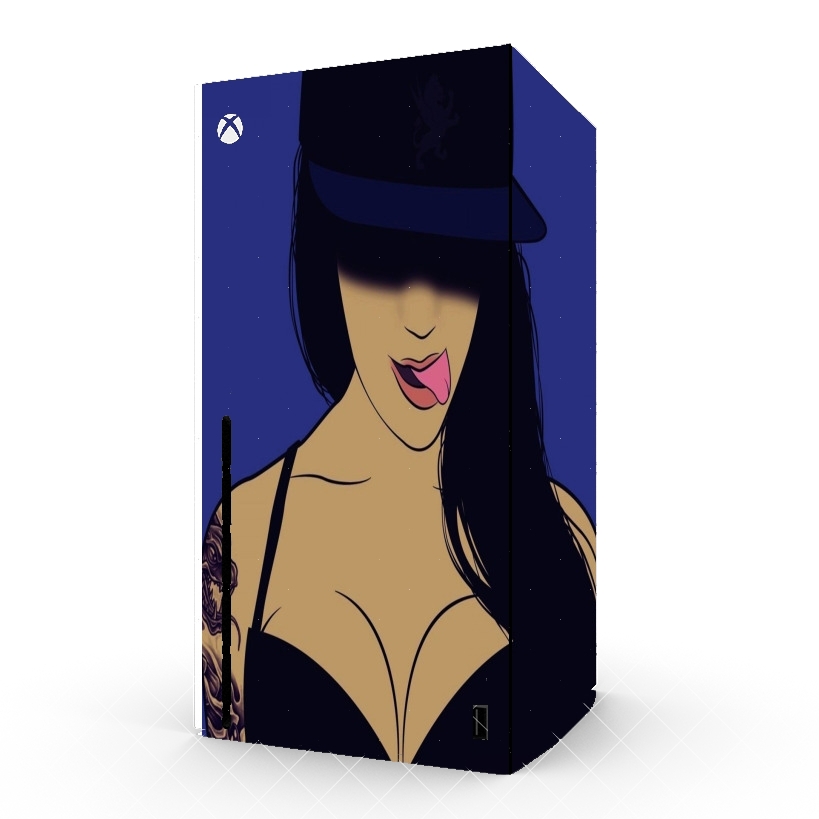 Autocollant Xbox Series X / S - Skin adhésif Xbox Tattoo girl