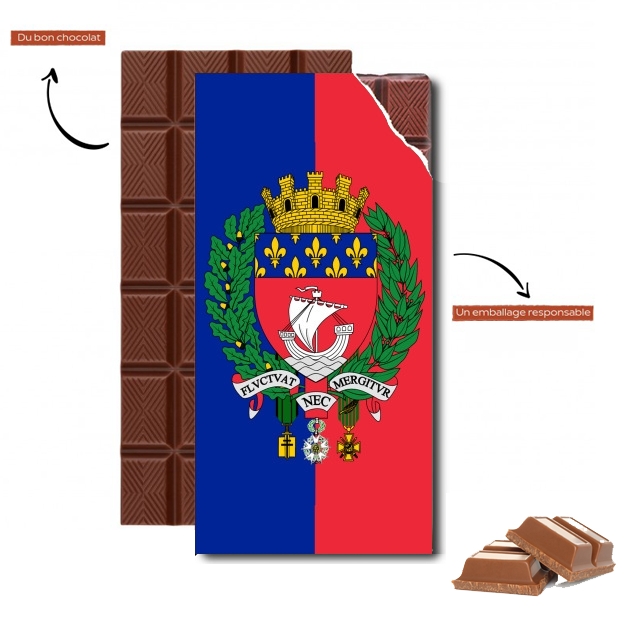 Tablette de chocolat personnalisé Drapeau Paris