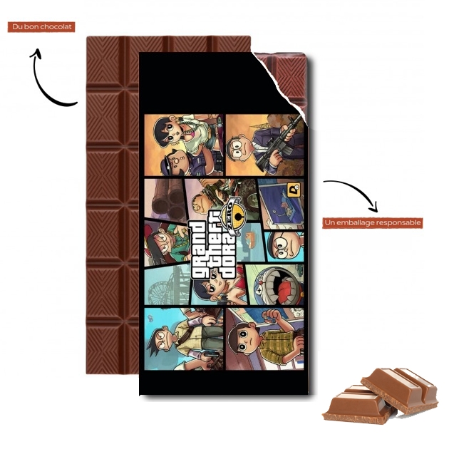 Tablette de chocolat personnalisé grand theft doraemon