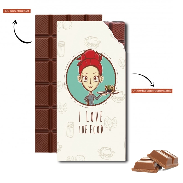 Tablette de chocolat personnalisé I love the food