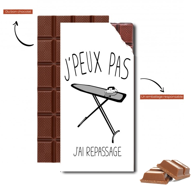 Tablette de chocolat personnalisé Je peux pas jai repassage