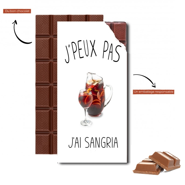 Tablette de chocolat personnalisé Je peux pas j'ai sangria