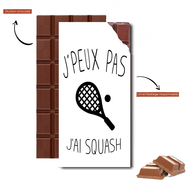 Tablette de chocolat personnalisé Je peux pas j'ai squash