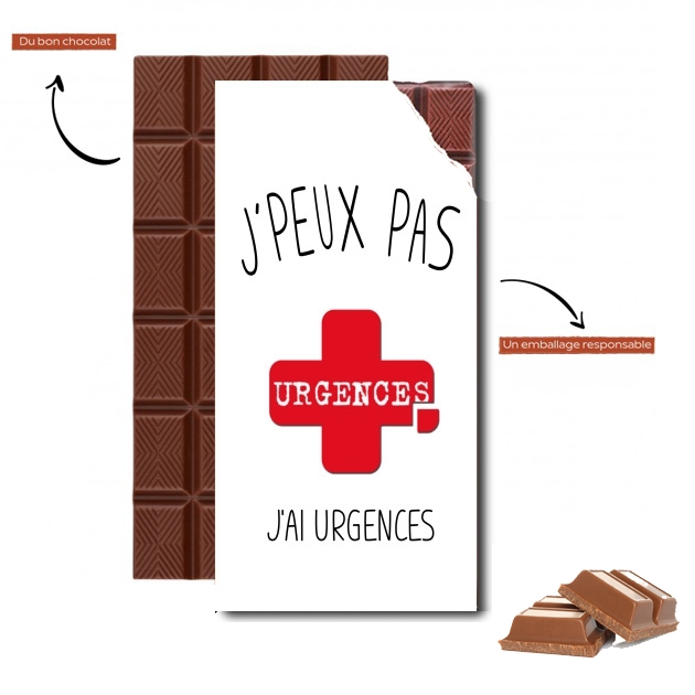 Tablette de chocolat personnalisé Je peux pas j'ai urgences