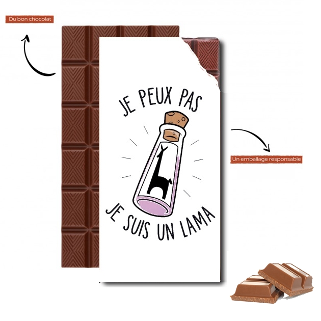 Tablette de chocolat personnalisé Je peux pas je suis un lama - Kuzko