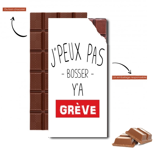 Tablette de chocolat personnalisé Je peux pas y'a grève