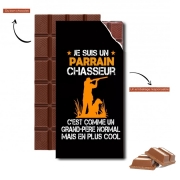 Tablette de chocolat personnalisé Je suis un parrain chasseur