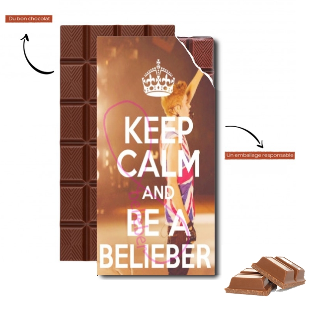 Tablette de chocolat personnalisé Keep Calm And Be a Belieber