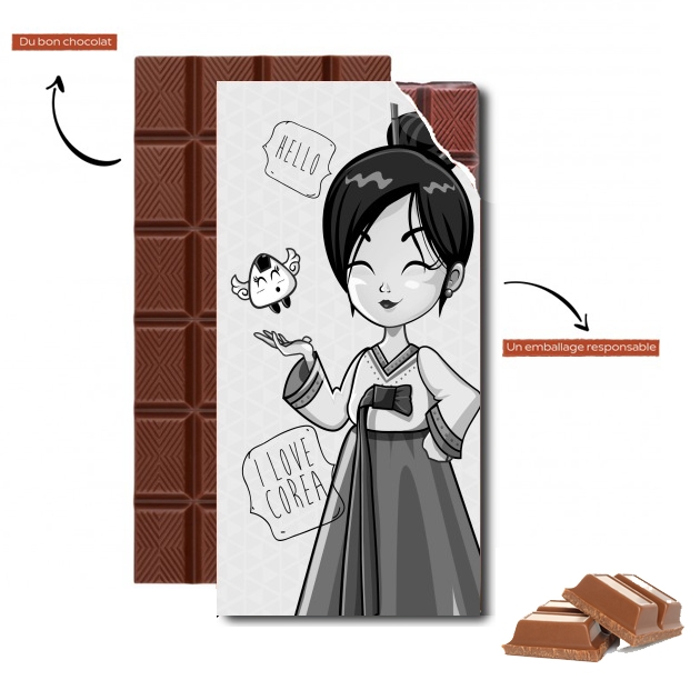 Tablette de chocolat personnalisé Korean girl