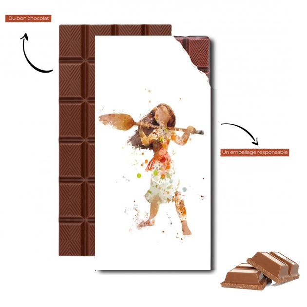 Tablette de chocolat personnalisé Moana Watercolor ART