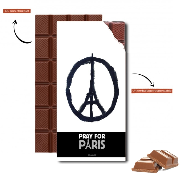 Tablette de chocolat personnalisé Pray For Paris - Tour Eiffel