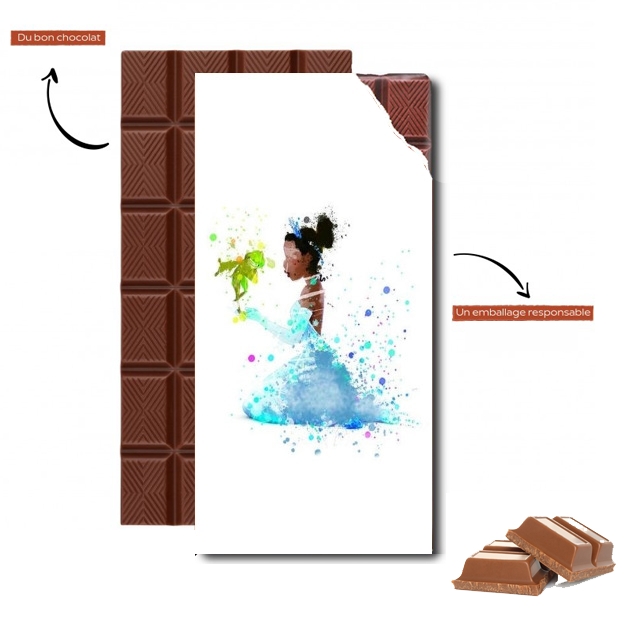 Tablette de chocolat personnalisé Princess Tiana Watercolor Art