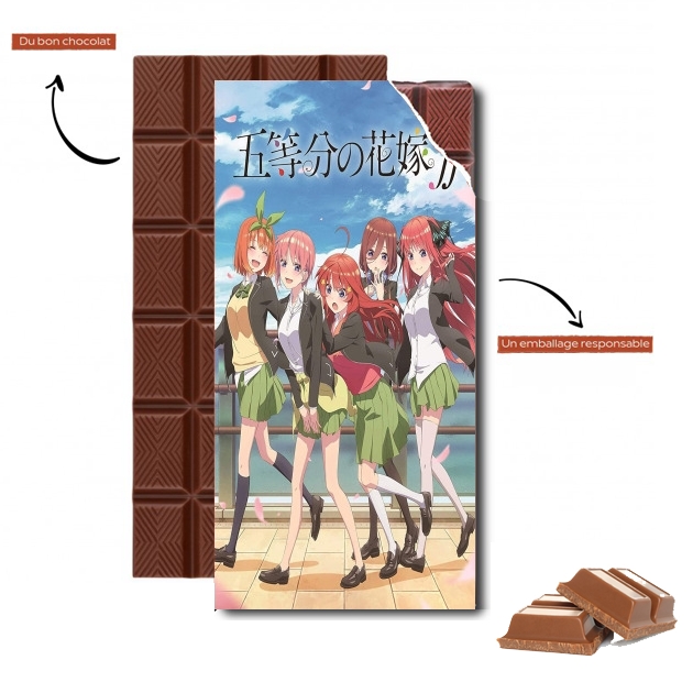 Tablette de chocolat personnalisé quintessential quintuplets