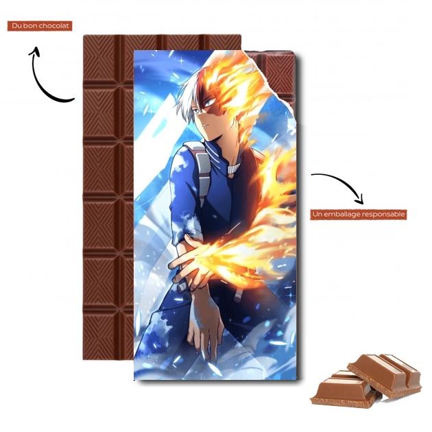 Tablette de chocolat personnalisé shoto todoroki ice and fire