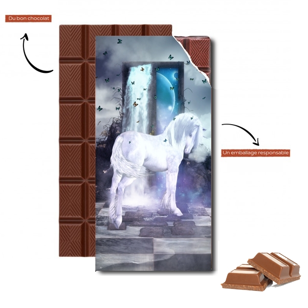 Tablette de chocolat personnalisé Licorne argent