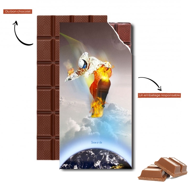 Tablette de chocolat personnalisé Snow Or Die - Ski Snowboard