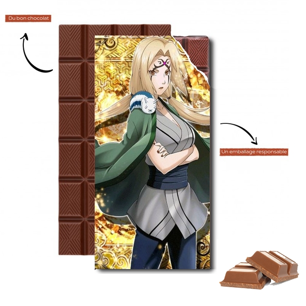 Tablette de chocolat personnalisé Tsunade Senju Art Gold