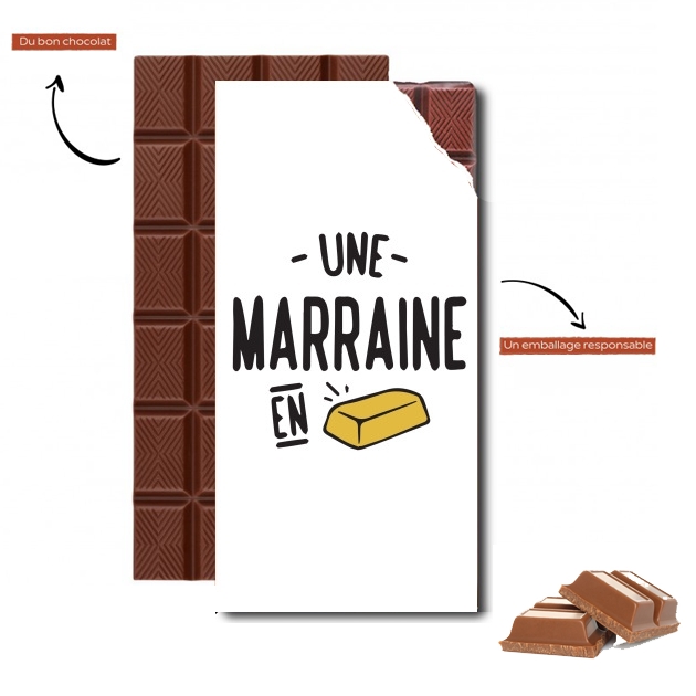 Tablette de chocolat personnalisé Une marraine en or