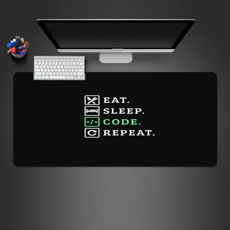 Tapis de souris géant Eat Sleep Code Repeat