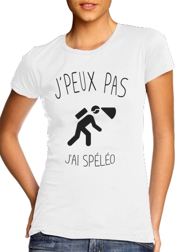 T-Shirt Manche courte cold rond femme Je peux pas j'ai spéléologie